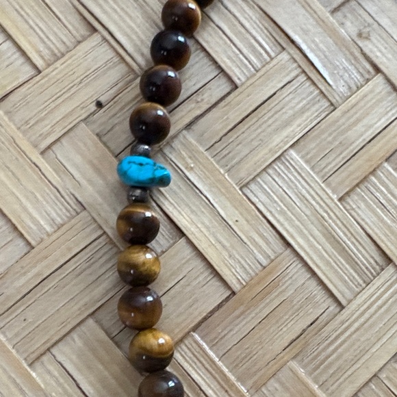 Sterling 925 Turquoise and Brown Beaded Necklace - Picture 7 of 9